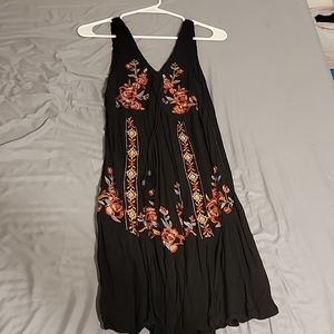 Medium Black with Flowers mini dress